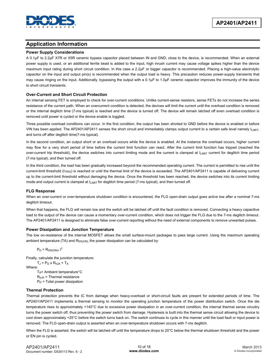 Application information | Diodes AP2401/AP2411 User Manual | Page 10 / 18