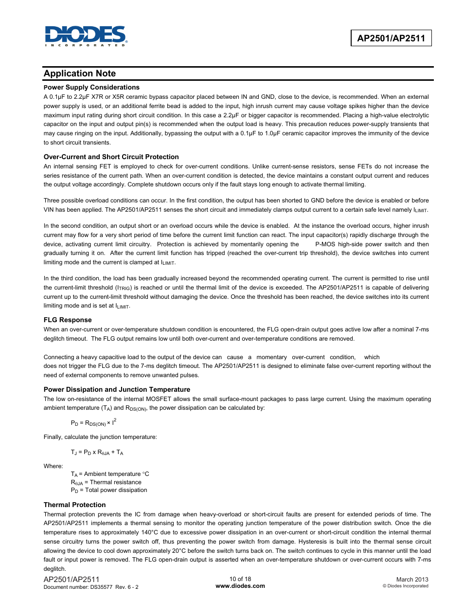 Diodes AP2501/AP2511 User Manual | Page 10 / 18