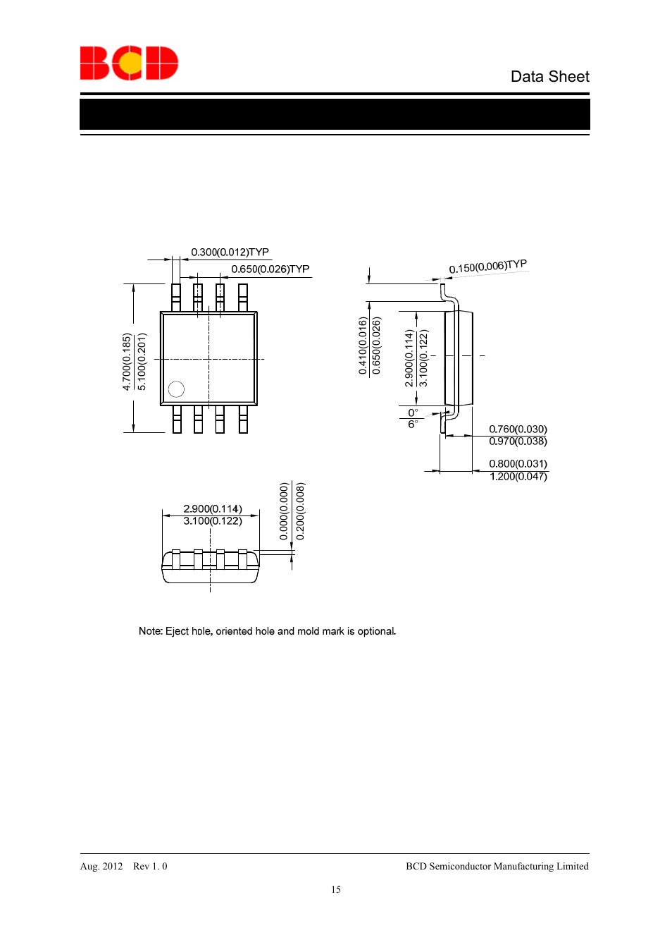 Data sheet | Diodes AP2805 User Manual | Page 15 / 16