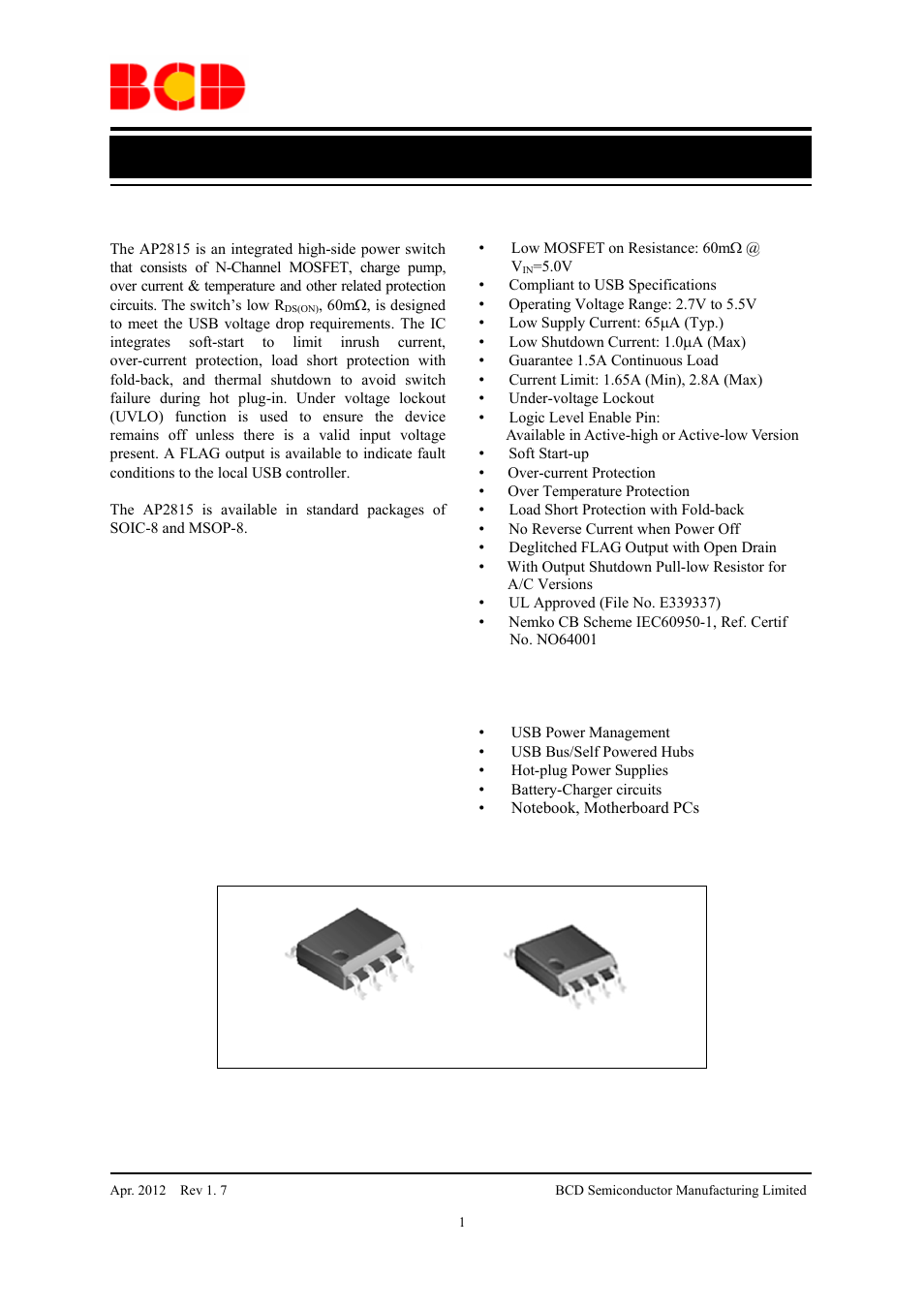 Diodes AP2815 User Manual | 16 pages