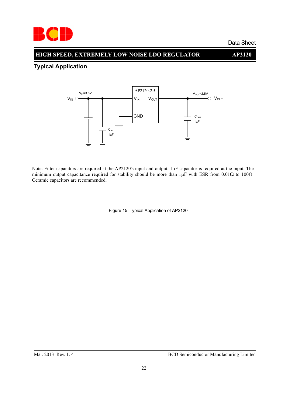 Data sheet, Typical application | Diodes AP2120 User Manual | Page 22 / 27