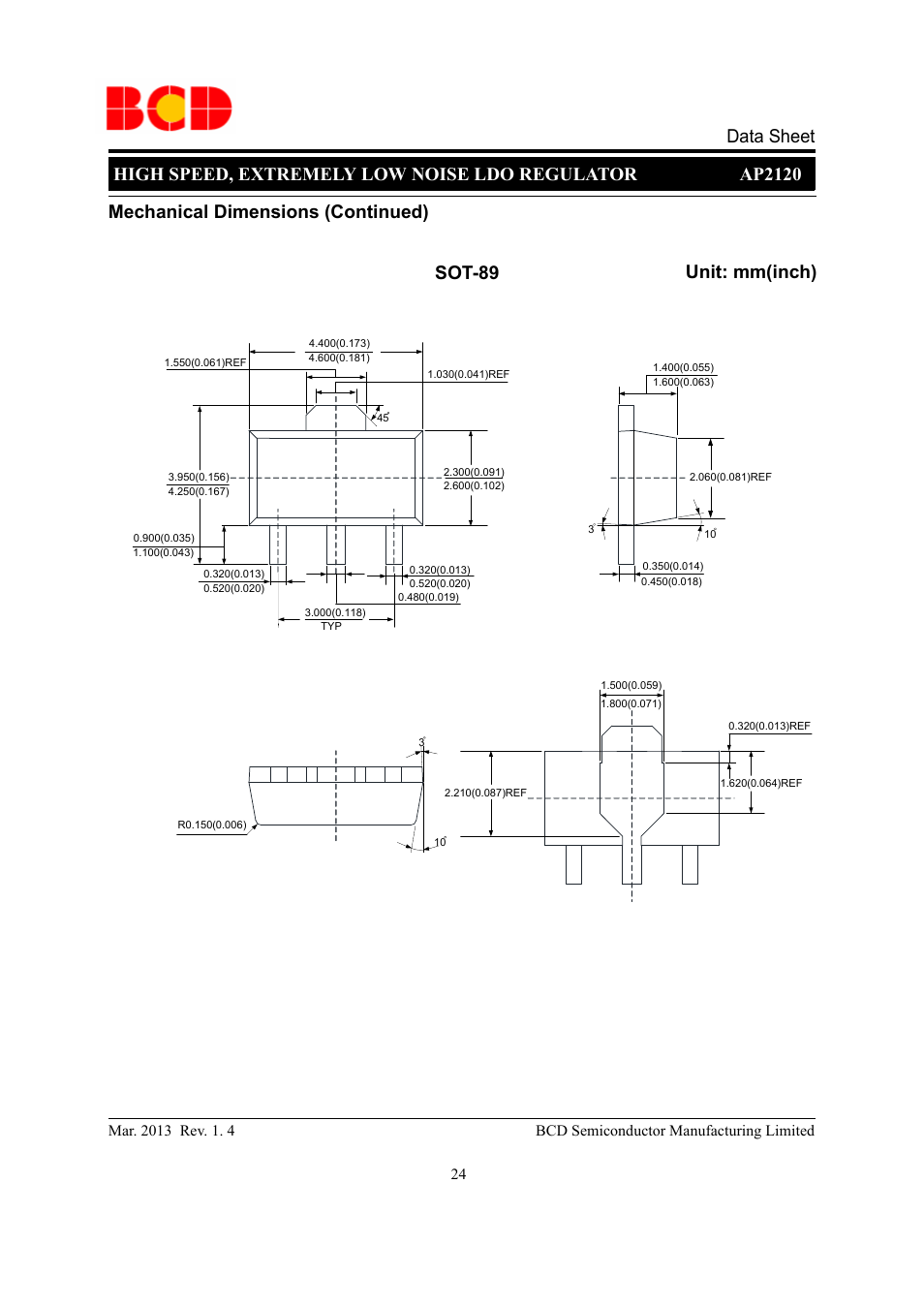 Data sheet | Diodes AP2120 User Manual | Page 24 / 27