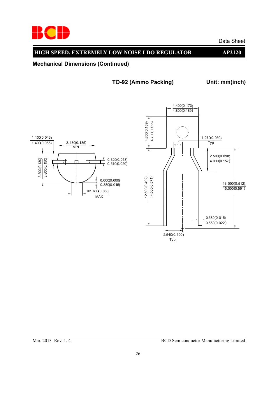 Data sheet | Diodes AP2120 User Manual | Page 26 / 27