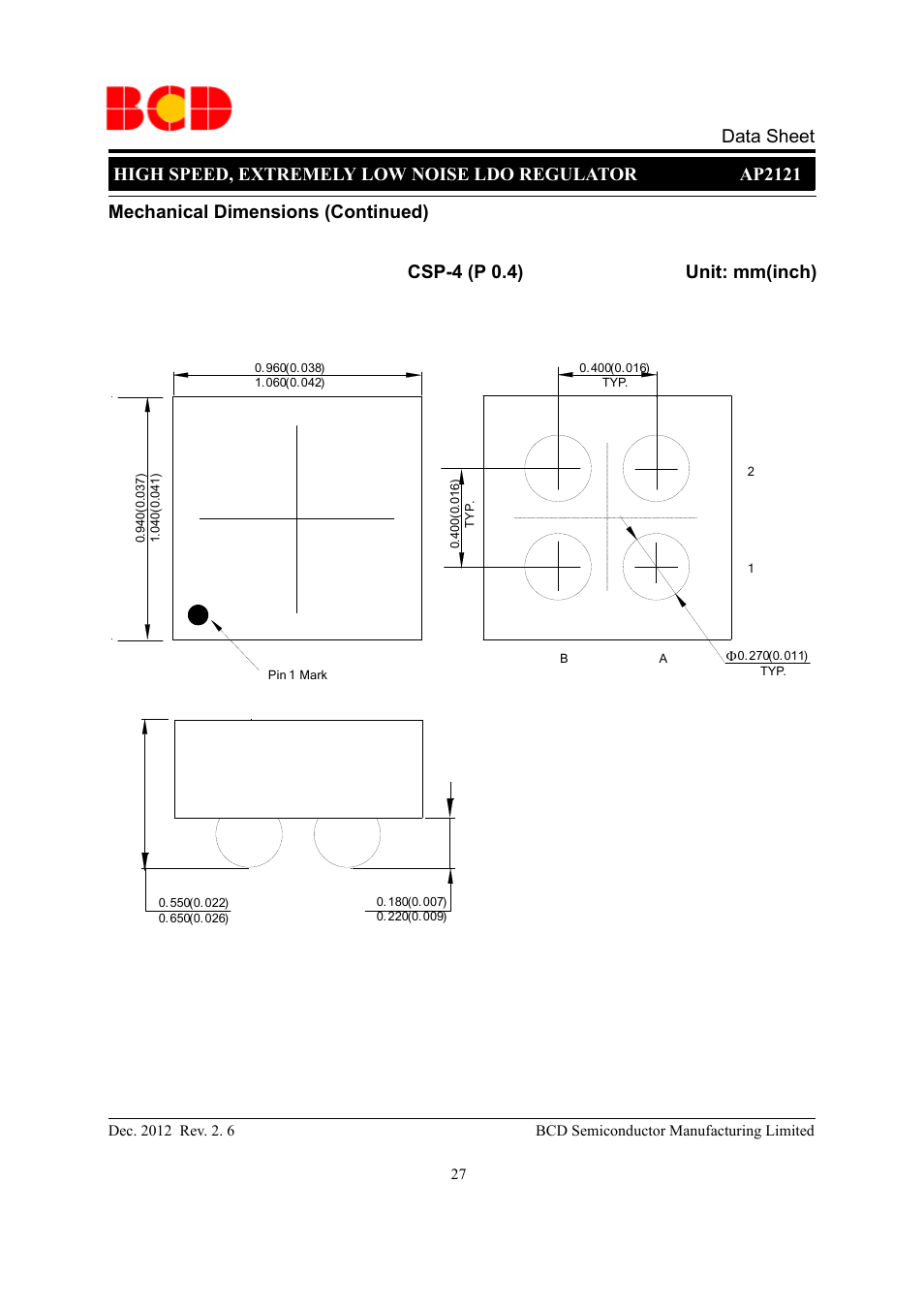 Diodes AP2121 User Manual | Page 27 / 29