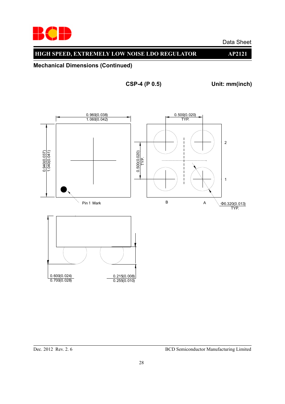 Data sheet | Diodes AP2121 User Manual | Page 28 / 29