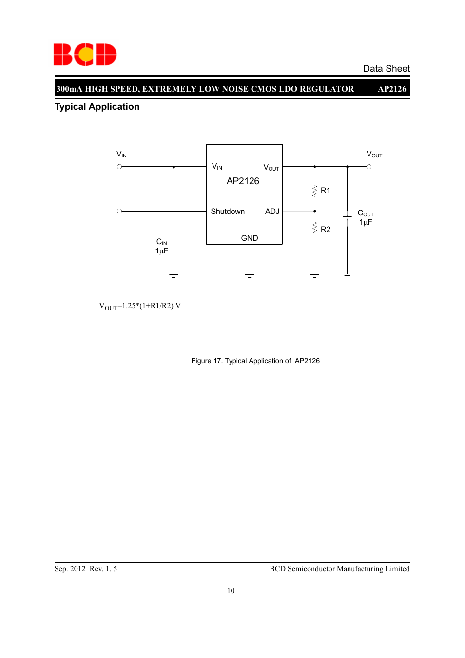 Data sheet typical application, Ap2126 | Diodes AP2126 User Manual | Page 10 / 12