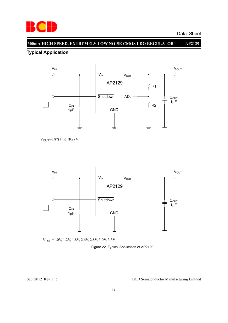 Data sheet, Typical application, Ap2129 | Diodes AP2129 User Manual | Page 13 / 16