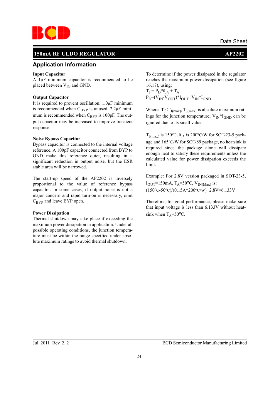 Application information | Diodes AP2202 User Manual | Page 24 / 27