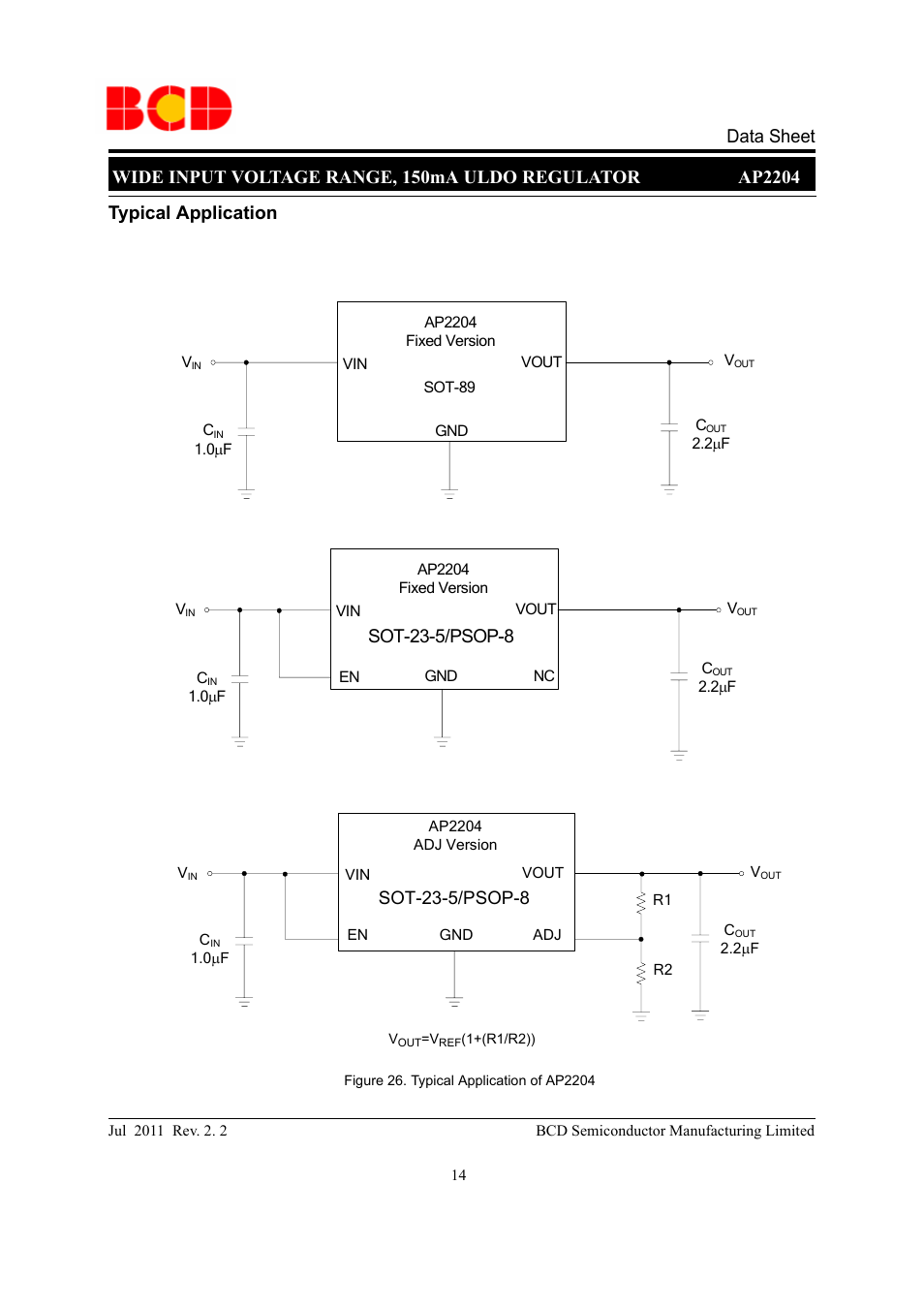 Typical application, Sot-23-5/psop-8 | Diodes AP2204 User Manual | Page 14 / 18