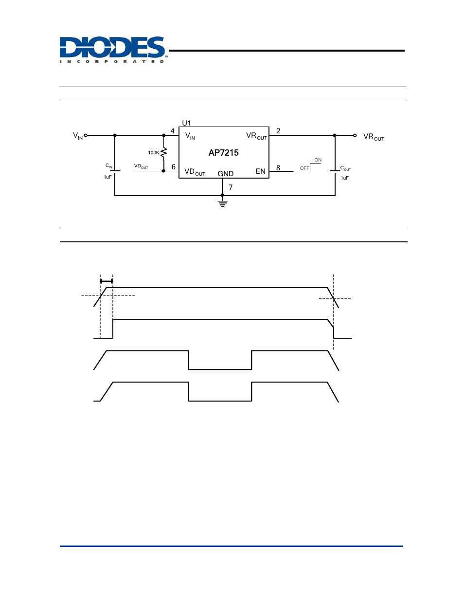 Ap7215, Typical application, Timing diagram | En vr, 600ma cmos ldo | Diodes AP7215 User Manual | Page 5 / 11