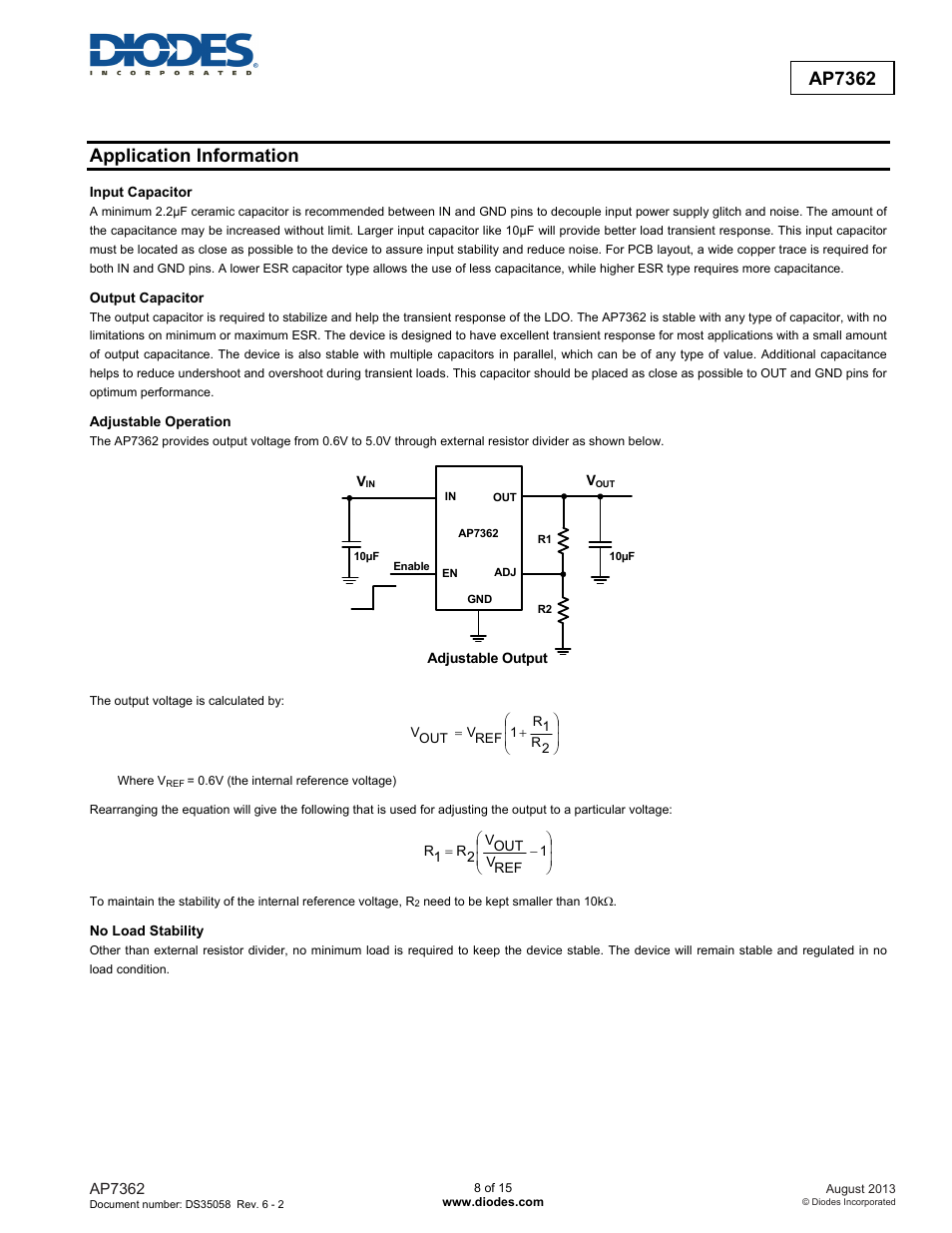 Ap7362, Application information | Diodes AP7362 User Manual | Page 8 / 15