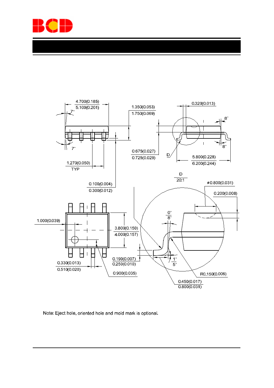 Data sheet, Mechanical dimensions soic-8 unit: mm(inch) | Diodes AP1682 User Manual | Page 10 / 11
