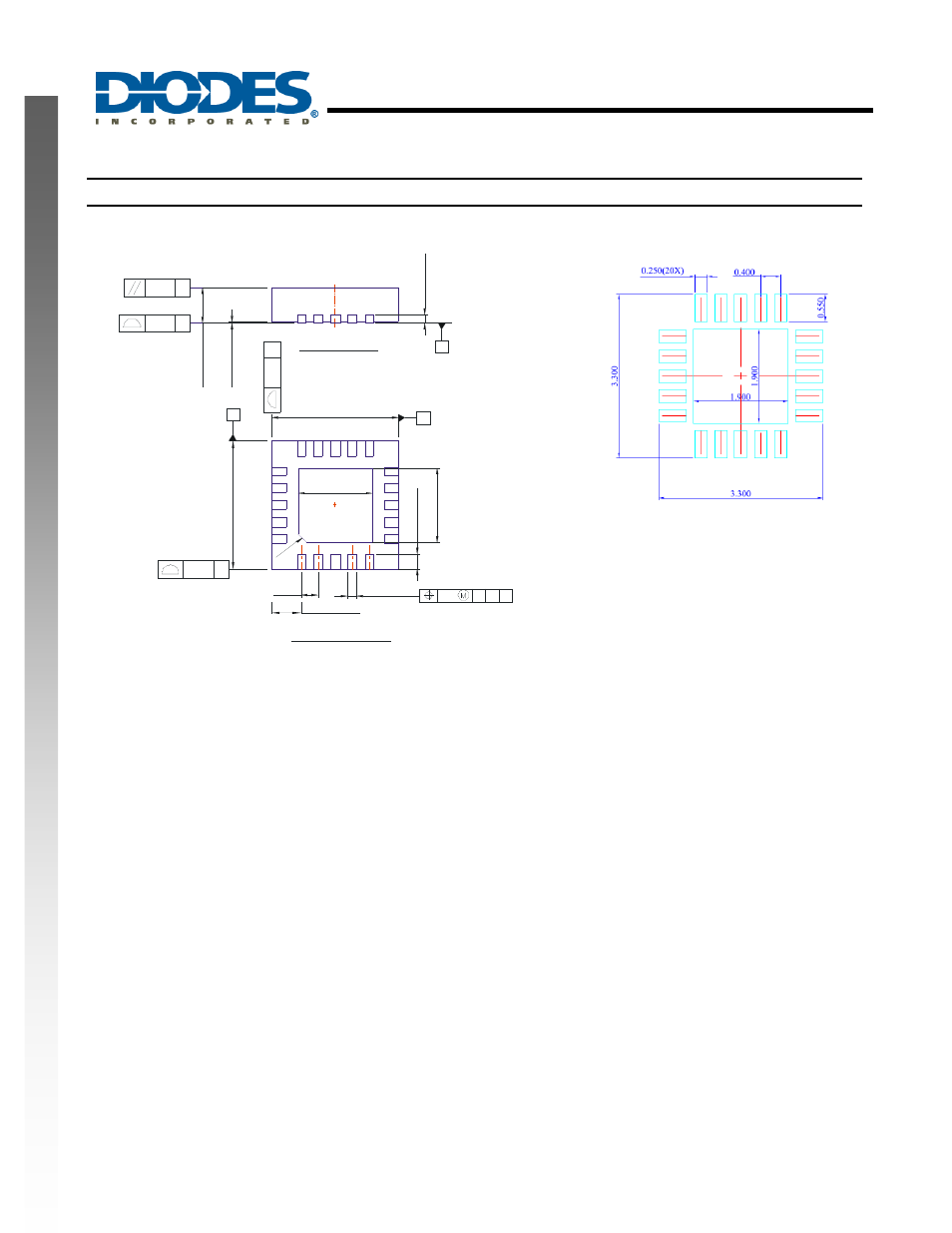 Al3158, New prod uc t package outline dimensions, Bottom view side view | Diodes AL3158 User Manual | Page 8 / 10