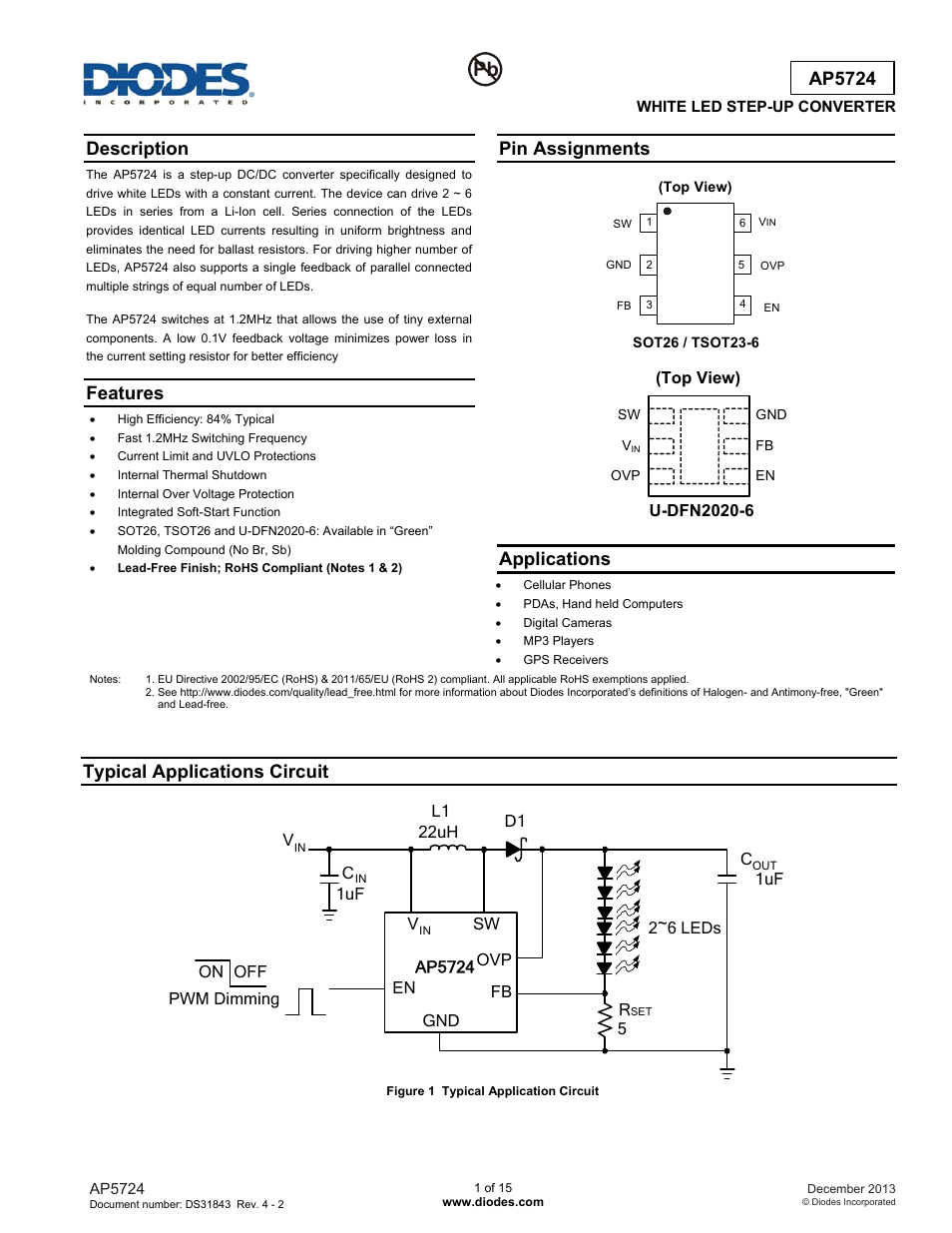 Diodes AP5724 User Manual | 15 pages
