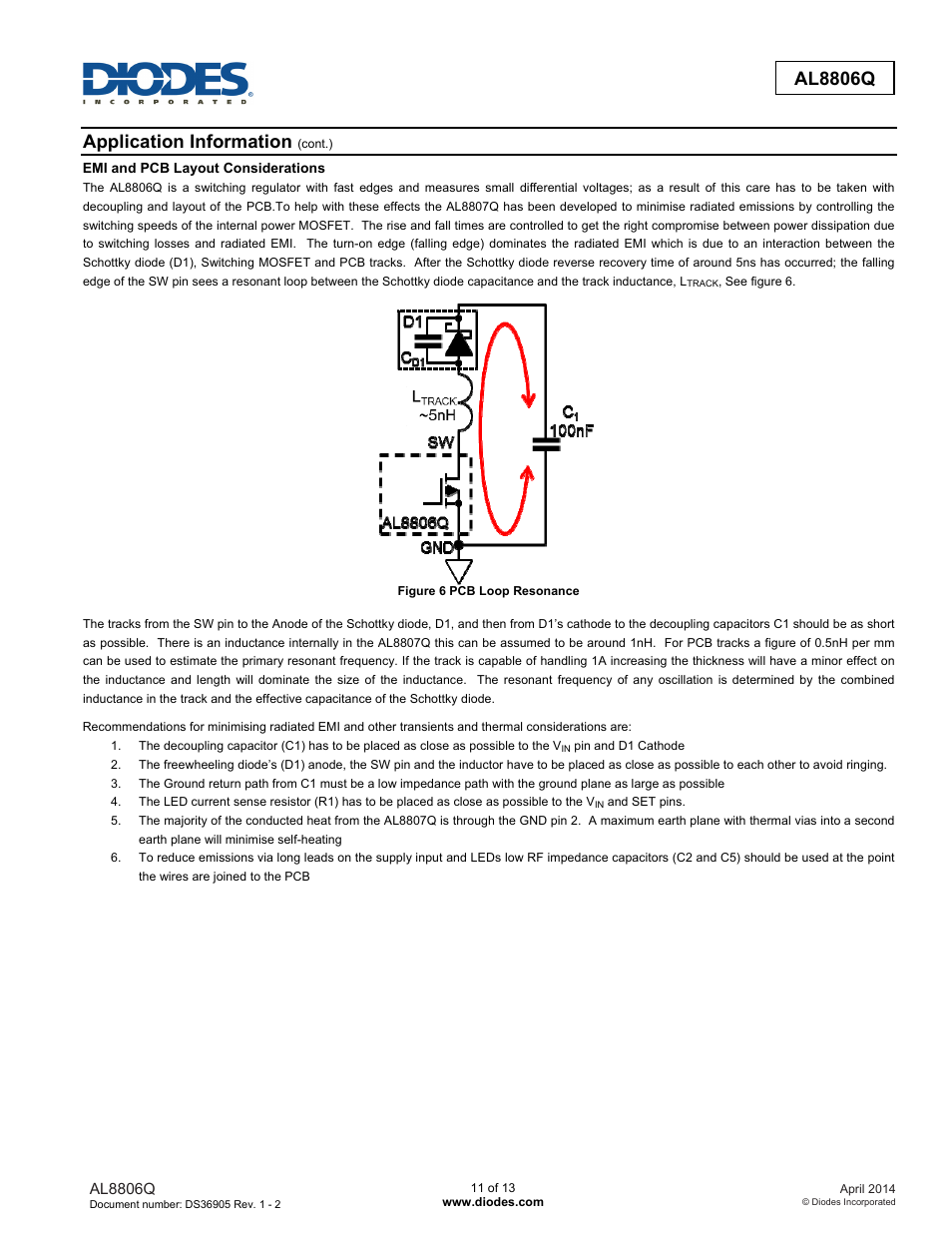 Al8806q, Application information | Diodes AL8806Q User Manual | Page 11 / 13