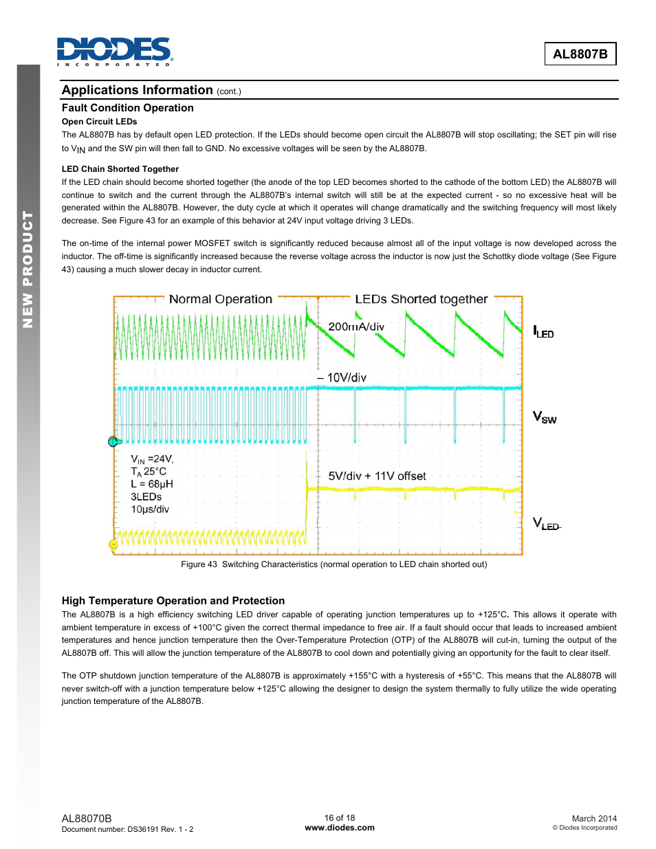 New prod uc t al8807b, Applications information | Diodes AL8807B User Manual | Page 16 / 18