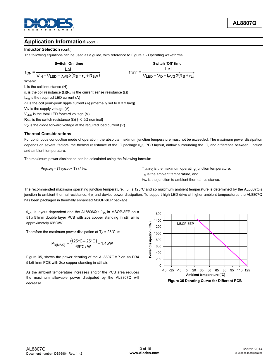 Al8807q, Application information | Diodes AL8807Q User Manual | Page 13 / 16