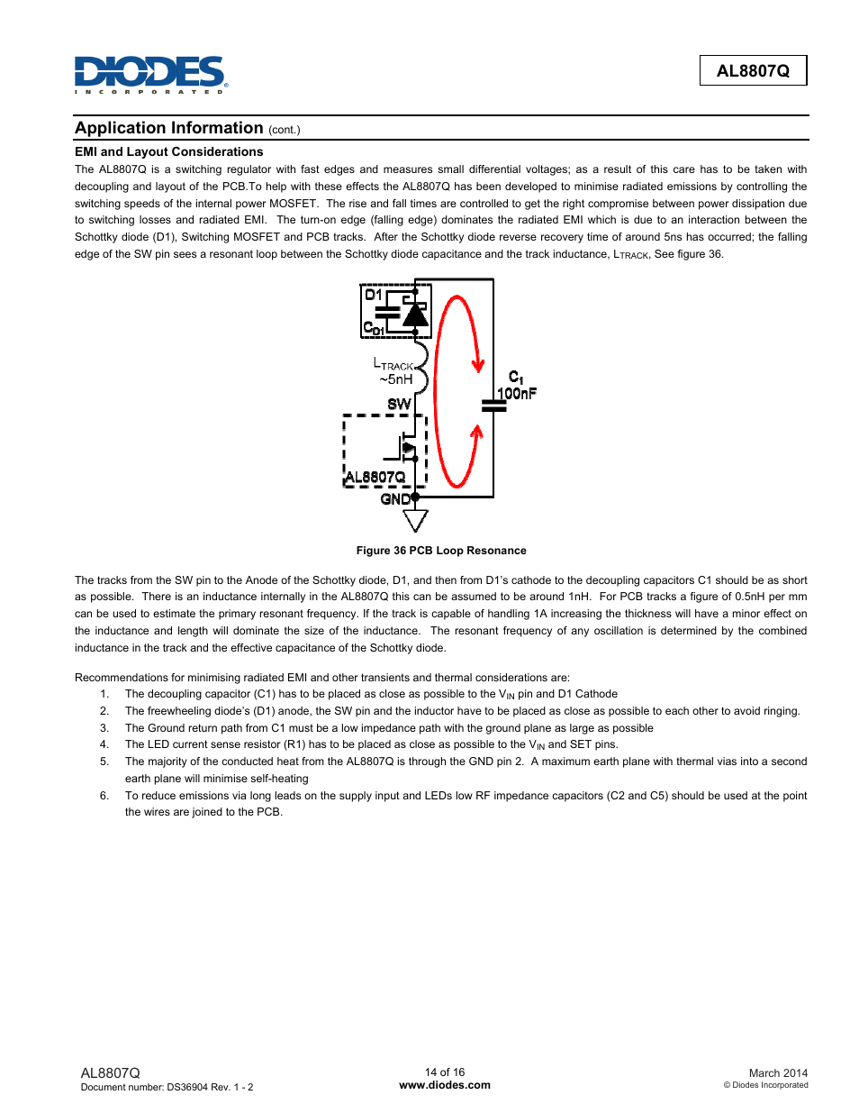 Al8807q, Application information | Diodes AL8807Q User Manual | Page 14 / 16