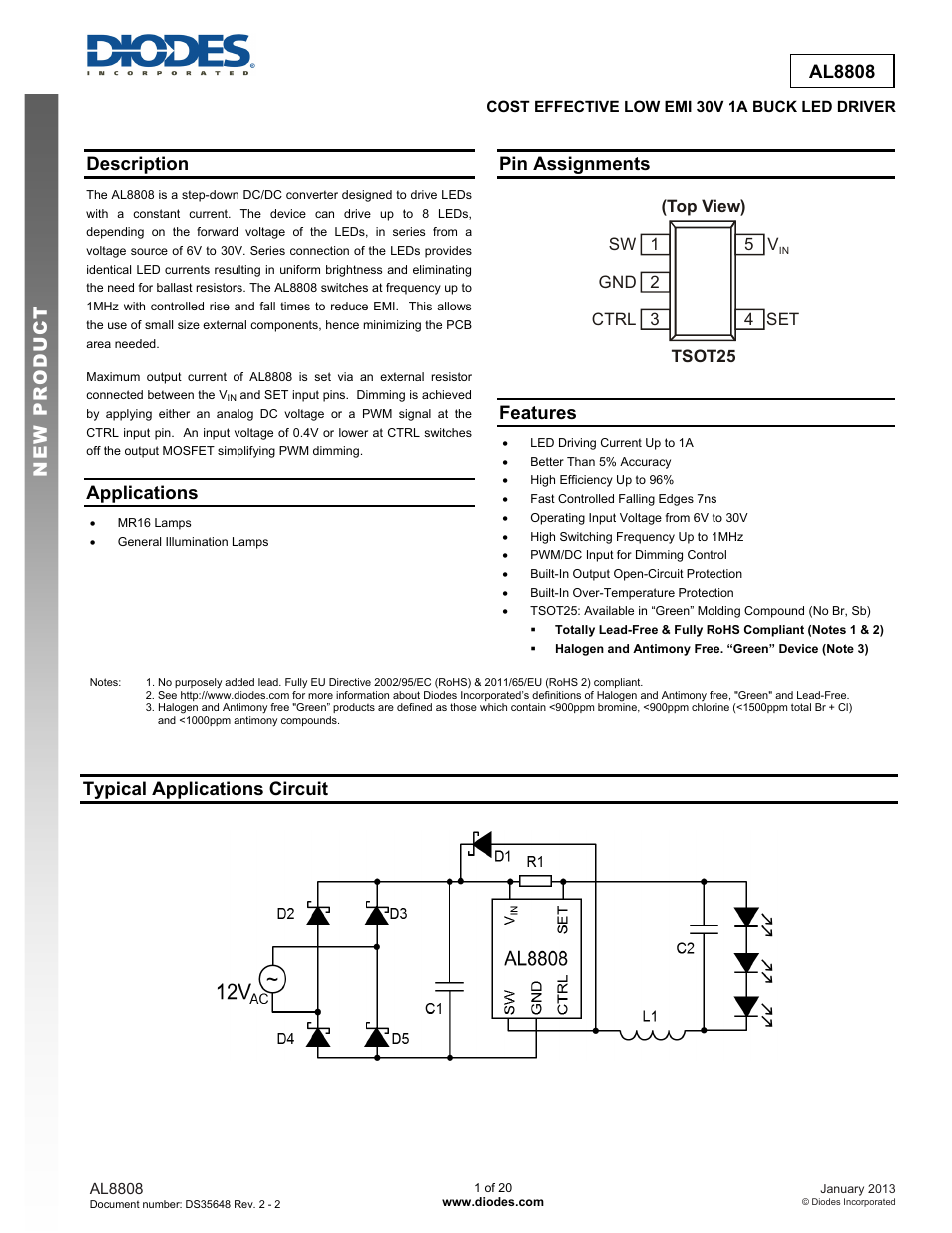 Diodes AL8808 User Manual | 20 pages