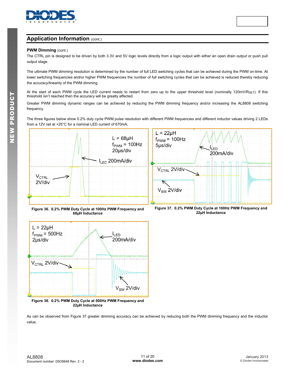 New prod uc t, Applicatio, On informat | Tion, Al8808 | Diodes AL8808 User Manual | Page 11 / 20