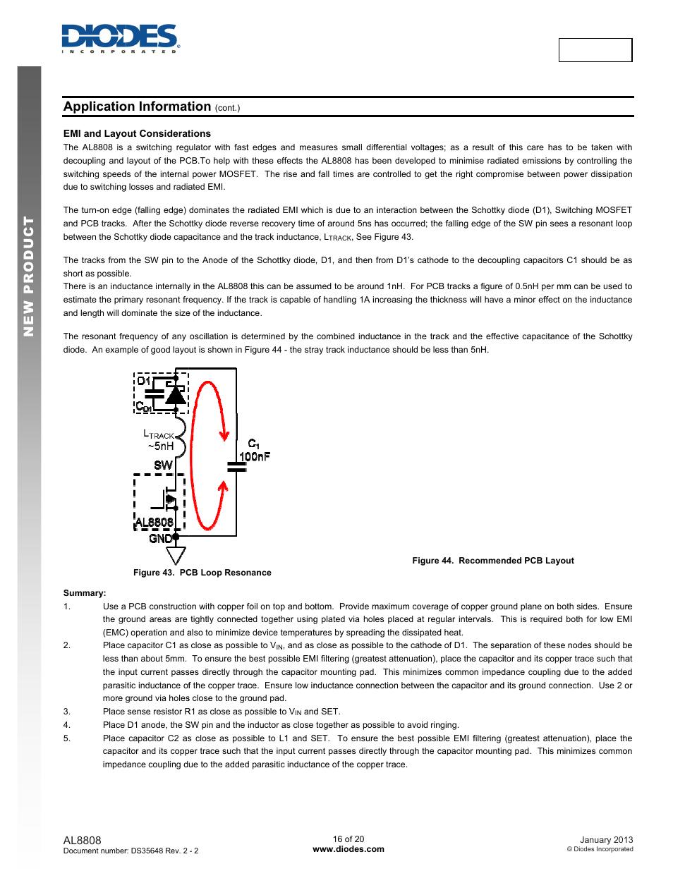 New prod uc t, Applicatio, On informat | Tion, Al8808 | Diodes AL8808 User Manual | Page 16 / 20