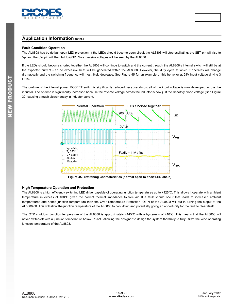New prod uc t, Applicatio, On informat | Tion, Al8808 | Diodes AL8808 User Manual | Page 18 / 20