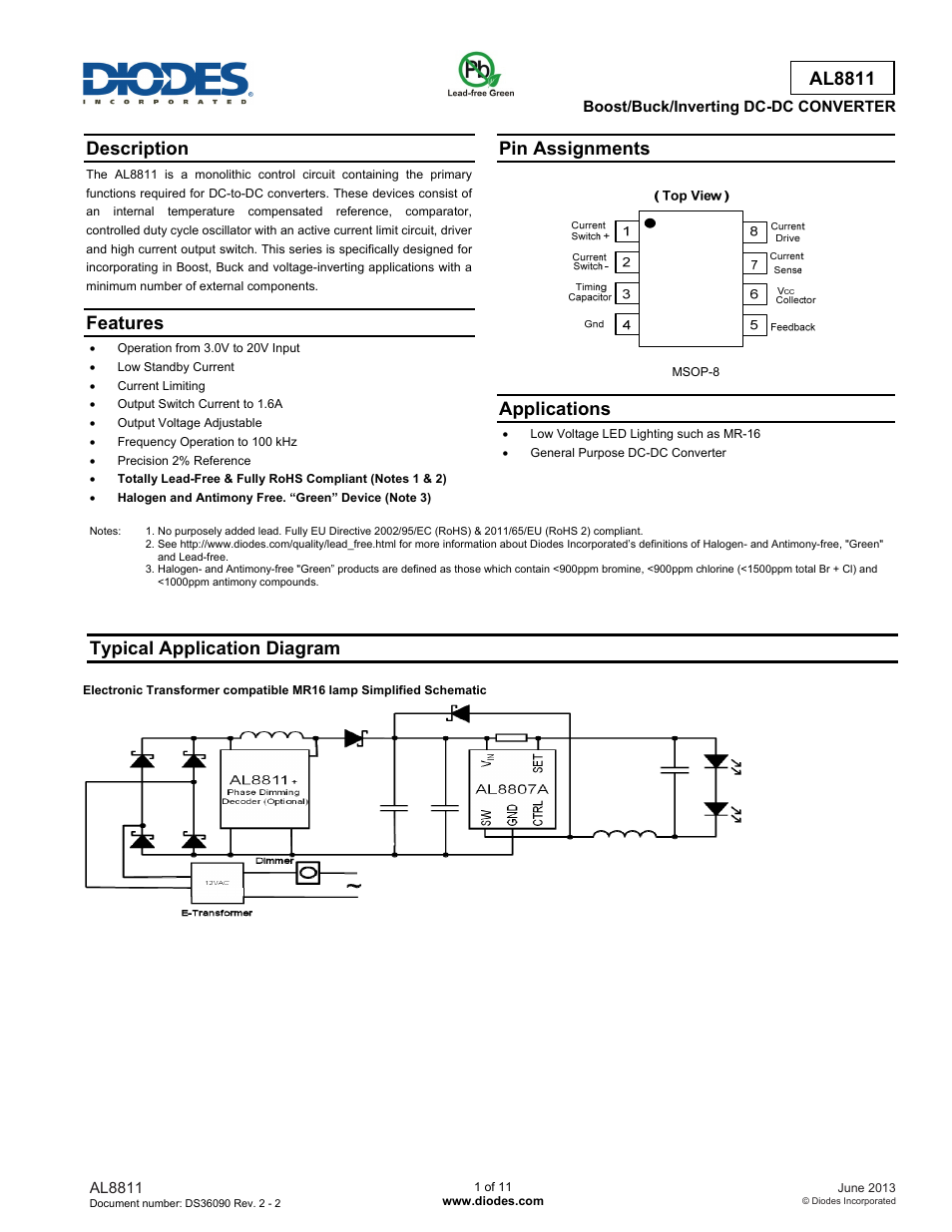 Diodes AL8811 User Manual | 11 pages