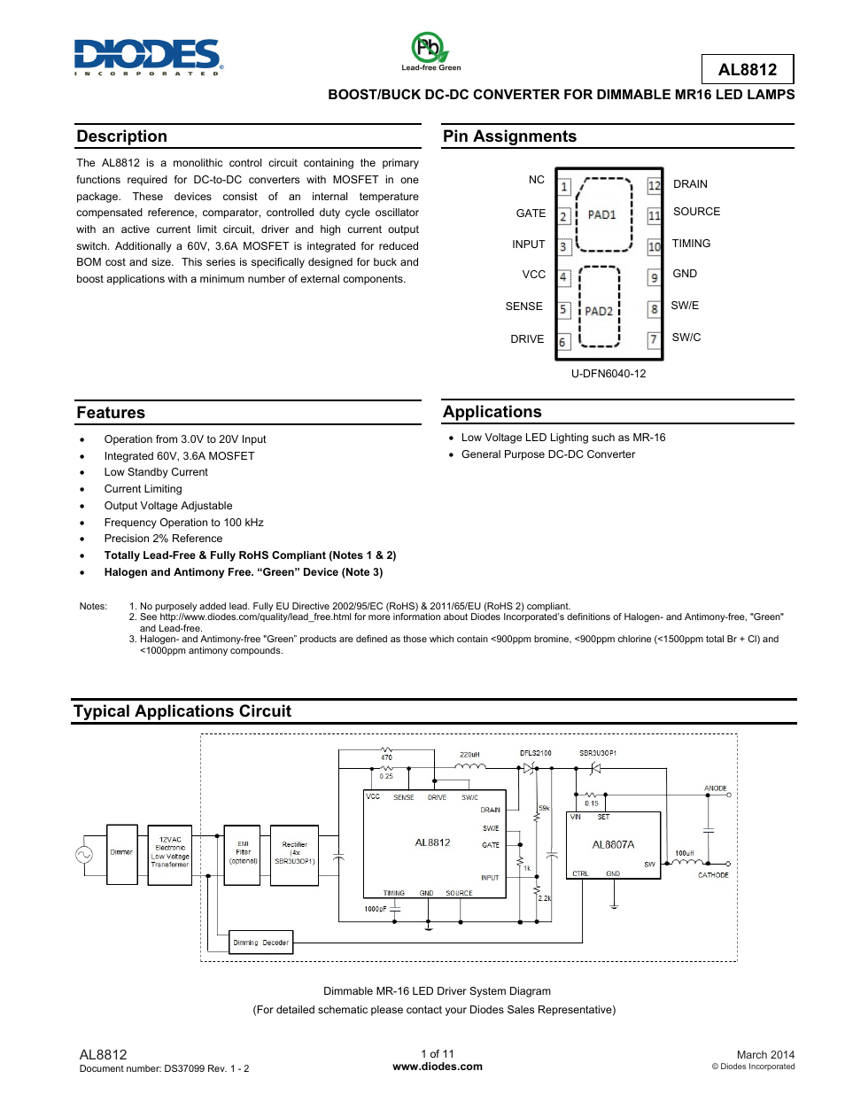 Diodes AL8812 User Manual | 11 pages
