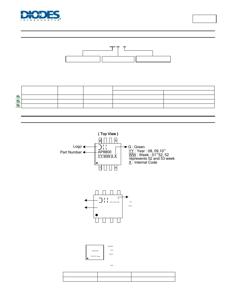 Ap8800, Ordering information, Marking information | Diodes AP8800 User Manual | Page 9 / 13