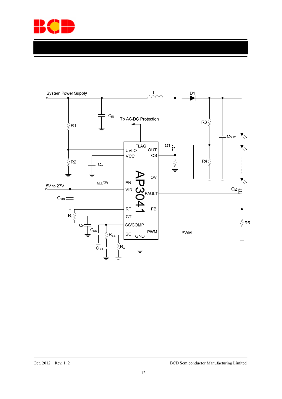 Data sheet, Typical application | Diodes AP3041 User Manual | Page 12 / 14