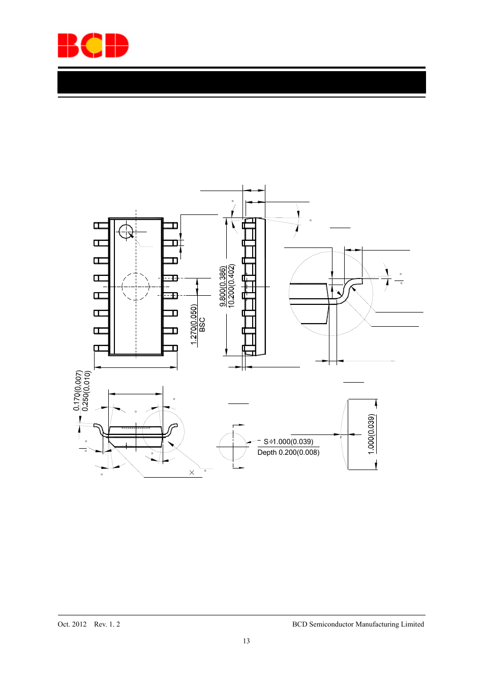 Data sheet, Mechanical dimensions soic-16 unit: mm(inch) | Diodes AP3041 User Manual | Page 13 / 14