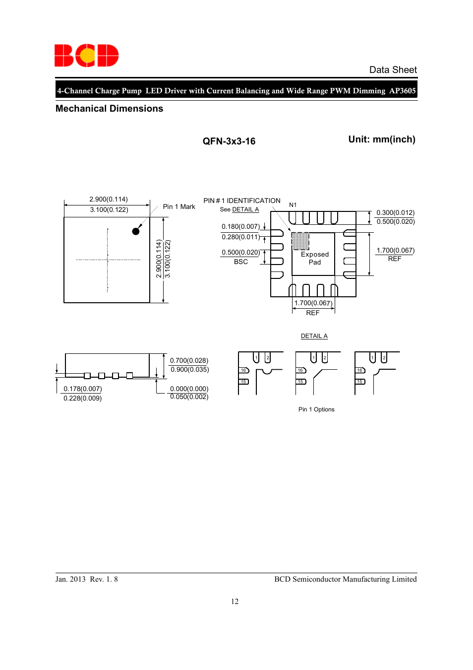 Diodes AP3605 User Manual | Page 12 / 13