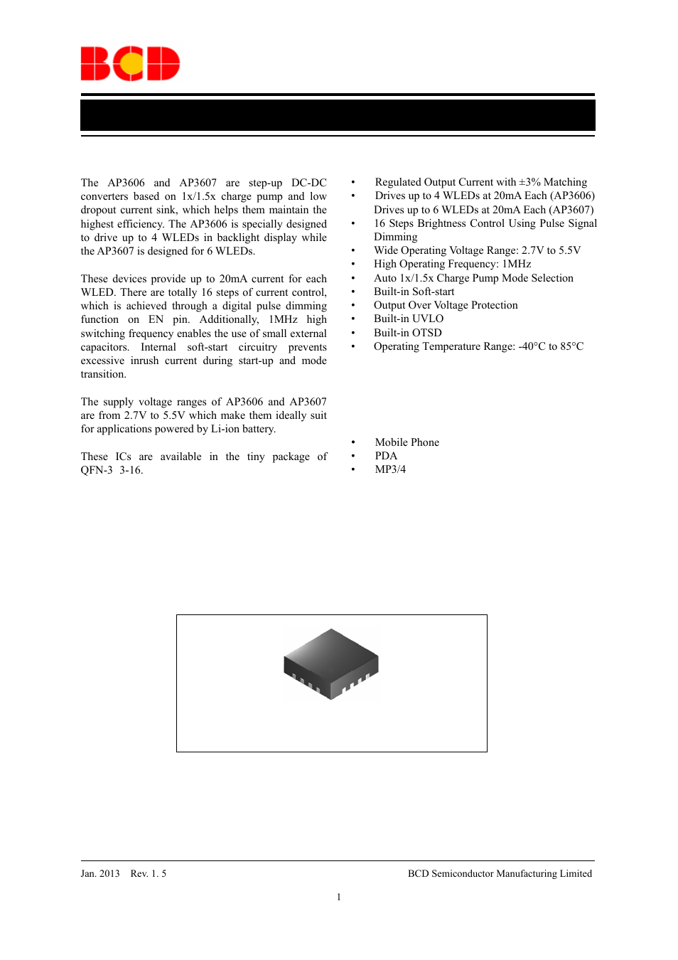 Diodes AP3606/AP3607 User Manual | 18 pages