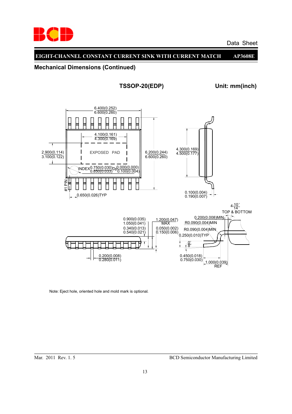 Diodes AP3608E User Manual | Page 13 / 15