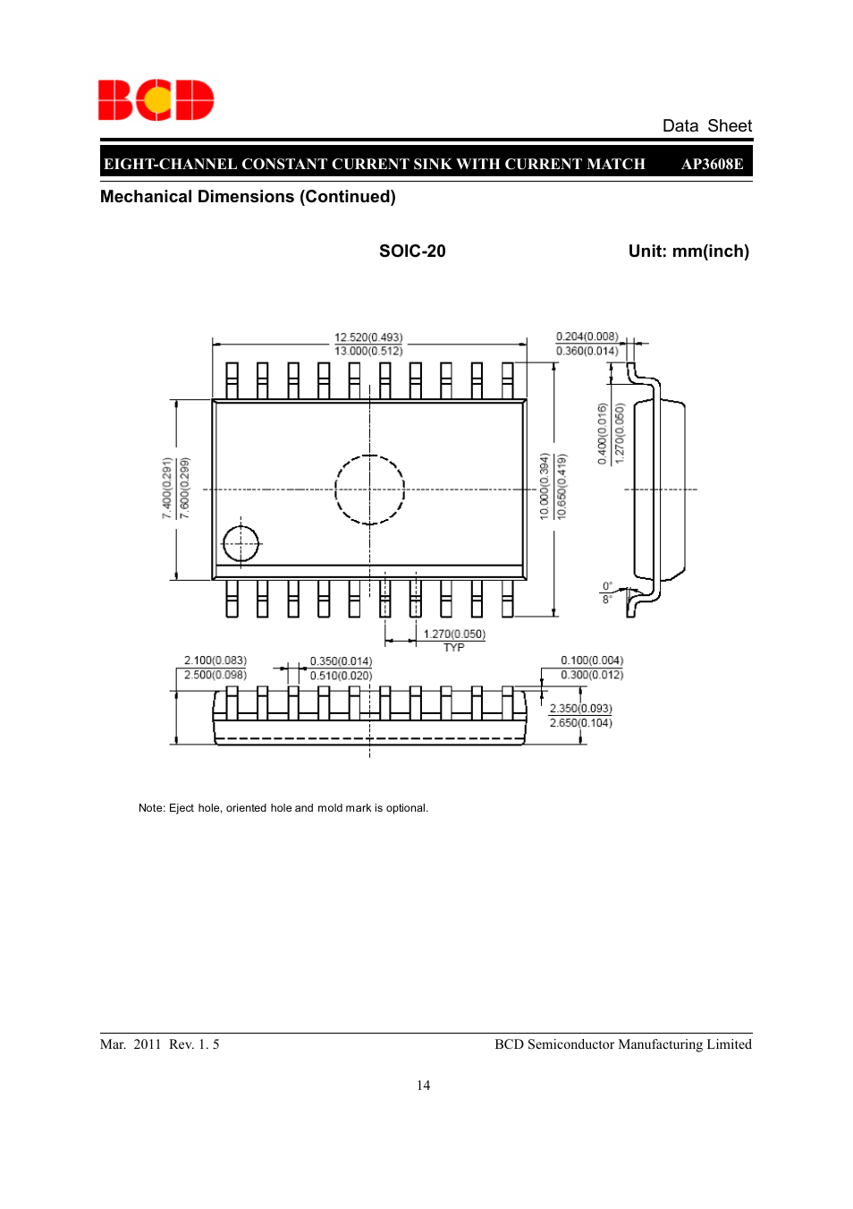 Diodes AP3608E User Manual | Page 14 / 15