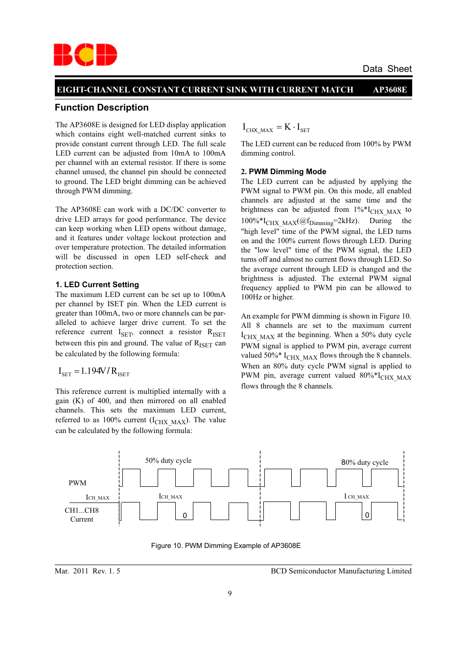 Data sheet function description, Rv 194 1 i, Ik i | Diodes AP3608E User Manual | Page 9 / 15