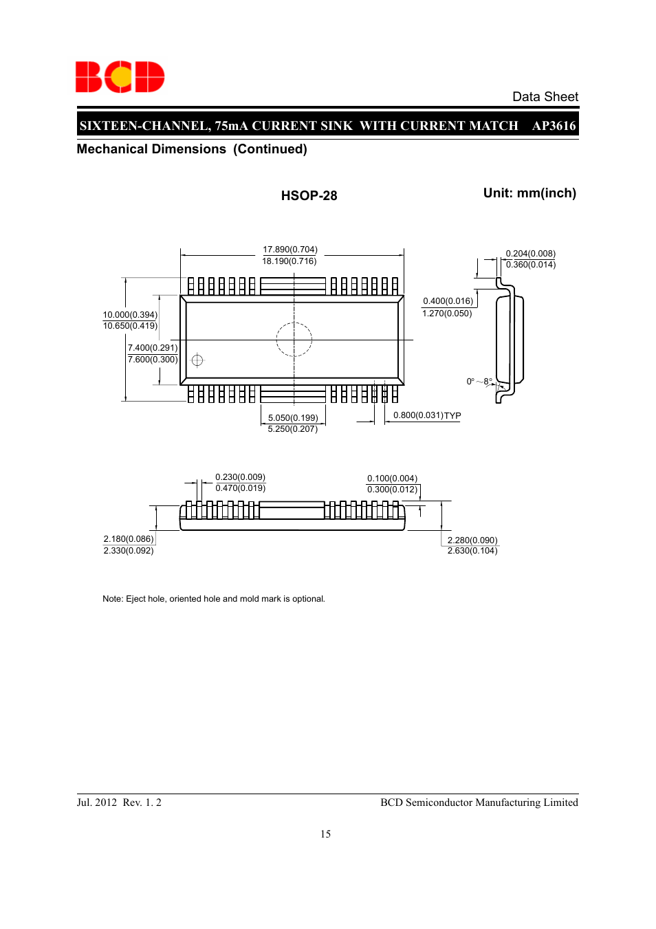 Diodes AP3616 User Manual | Page 15 / 16