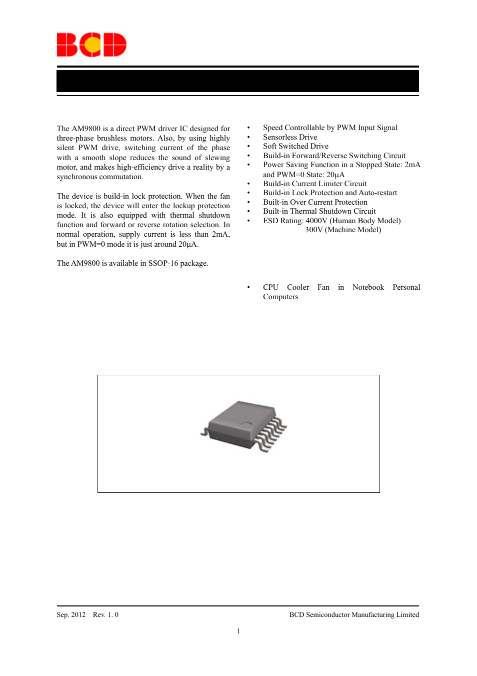 Diodes AM9800 User Manual | 11 pages