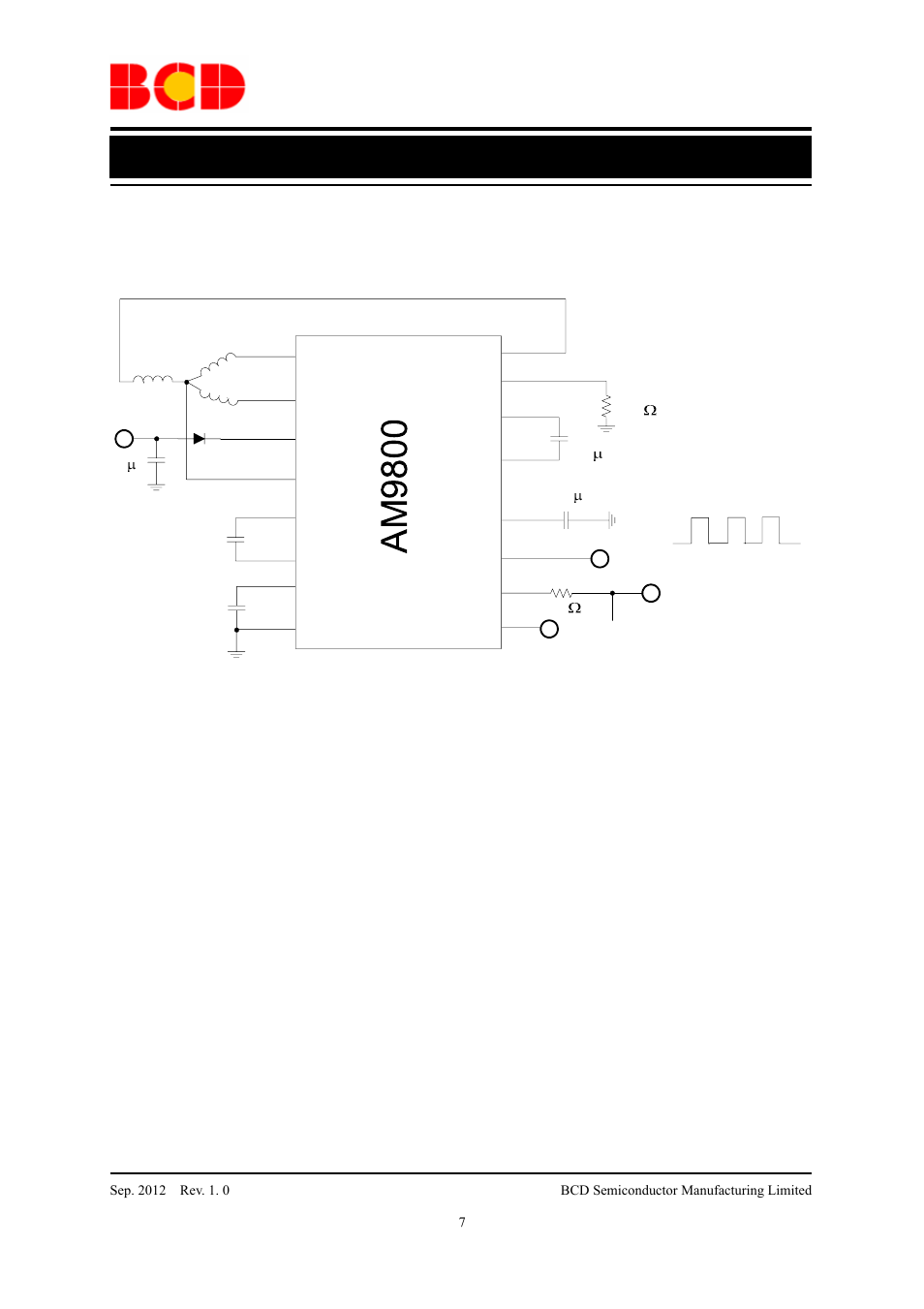 Data sheet, Typical application | Diodes AM9800 User Manual | Page 7 / 11