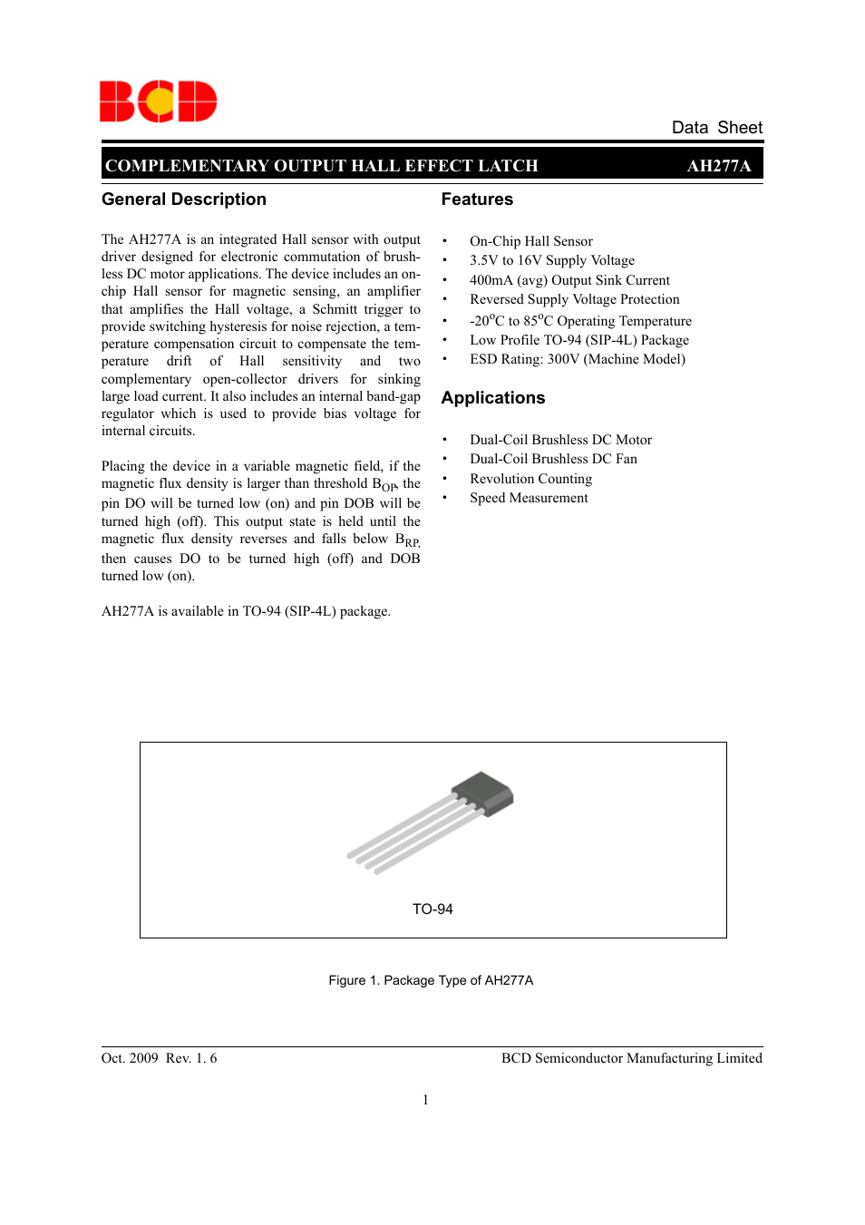 Diodes AH277A User Manual | 10 pages