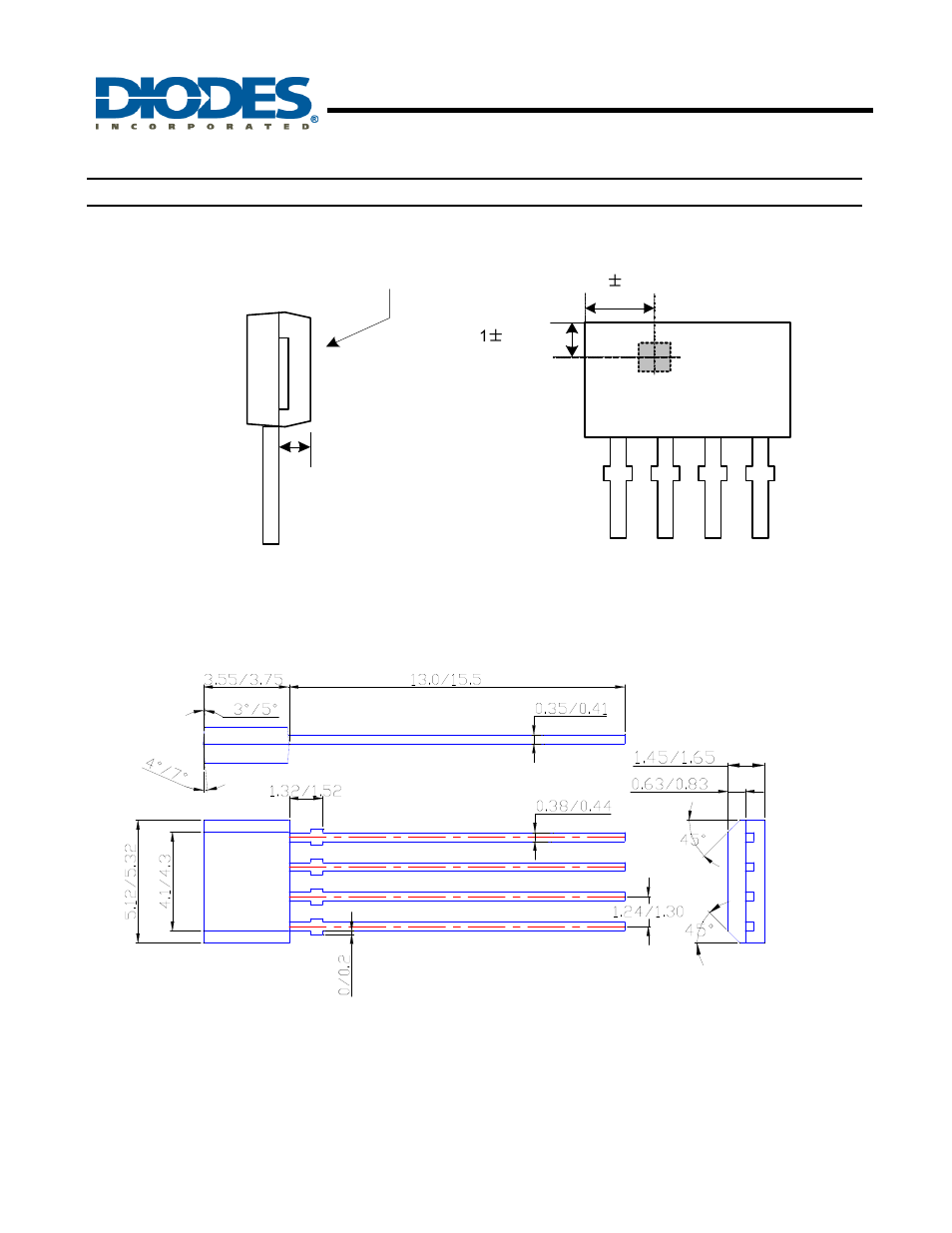 Ah291, Active area depth sensor location, Marking side 0.7 mm | Diodes AH291 User Manual | Page 7 / 9