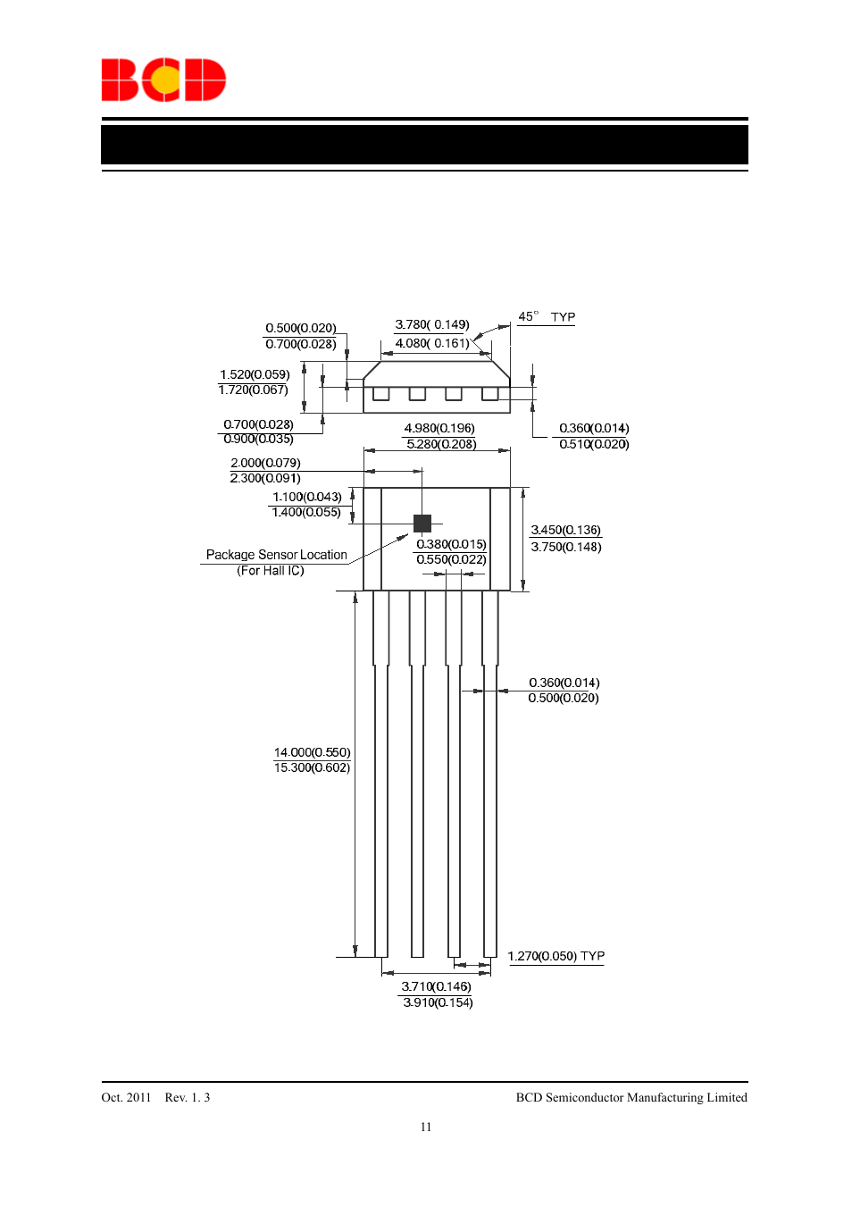Data sheet, Mechanical dimensions to-94 unit: mm(inch) | Diodes AH9279 User Manual | Page 11 / 12