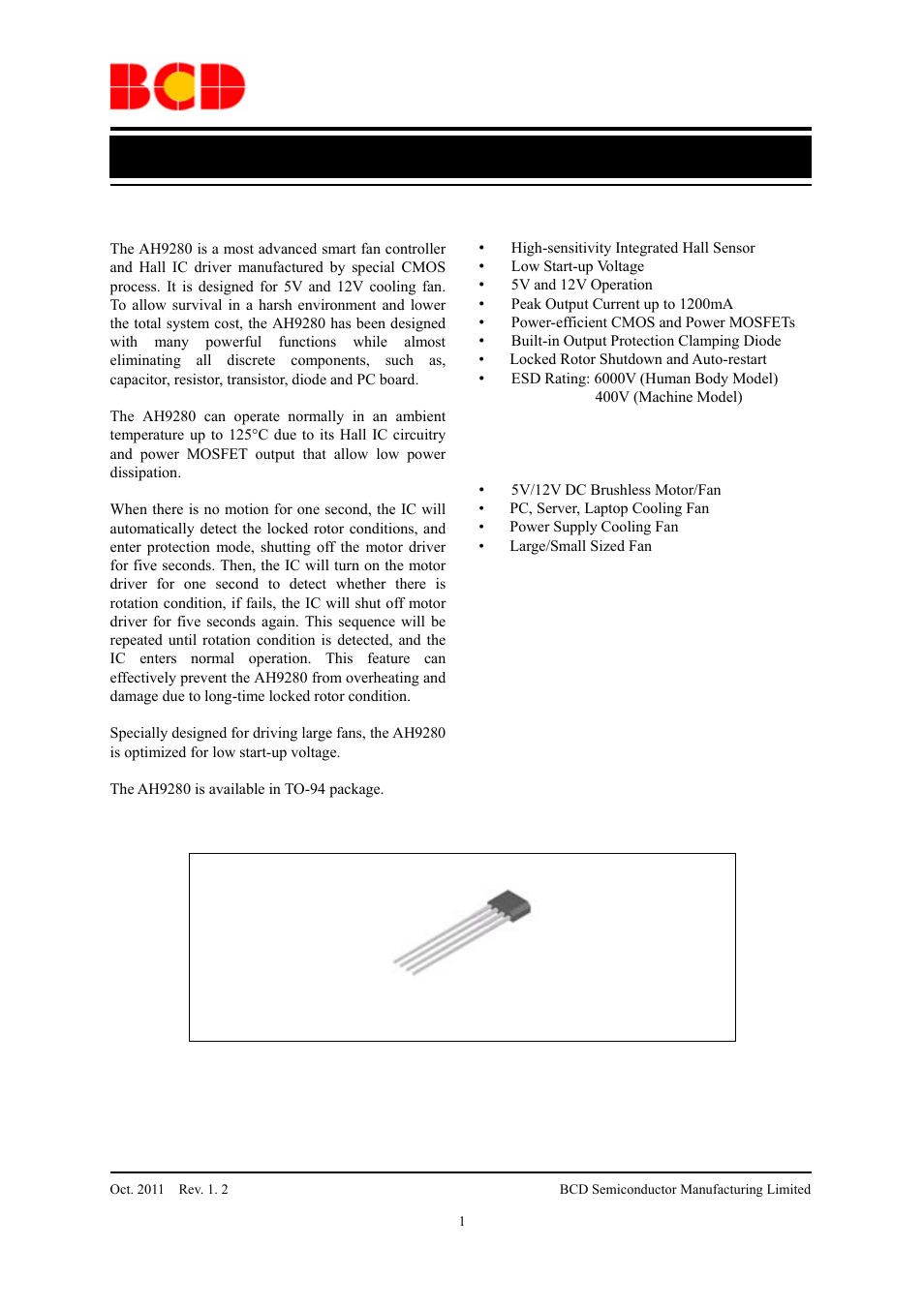 Diodes AH9280 User Manual | 12 pages