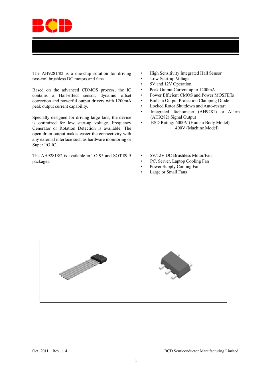 Diodes AH9281_82 User Manual | 16 pages