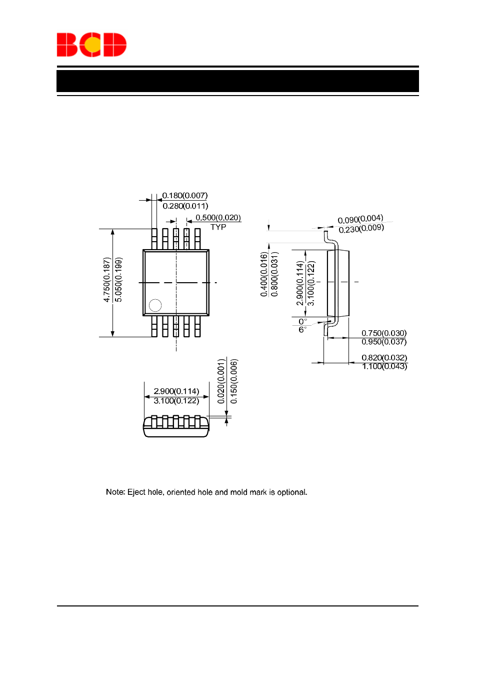 Data sheet, Mechanical dimensions msop-10 unit: mm(inch) | Diodes AM4953 User Manual | Page 11 / 16