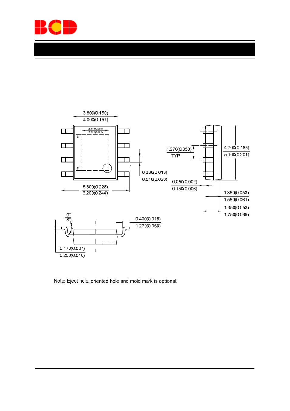 Data sheet, Mechanical dimensions (continued), Psop-8 unit: mm(inch) | Diodes AM4953 User Manual | Page 15 / 16