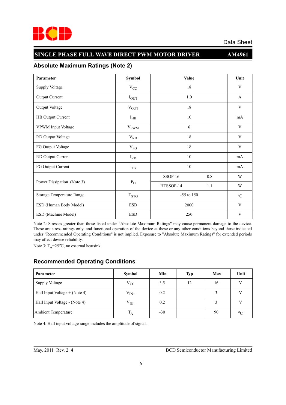 Diodes AM4961 User Manual | Page 6 / 14