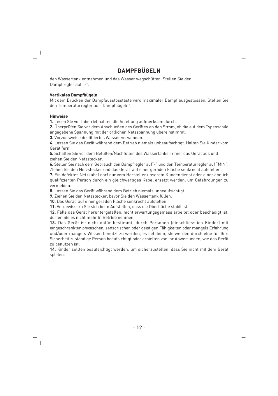 Dampfbügeln | SINBO SSI 2851 User Manual | Page 13 / 24
