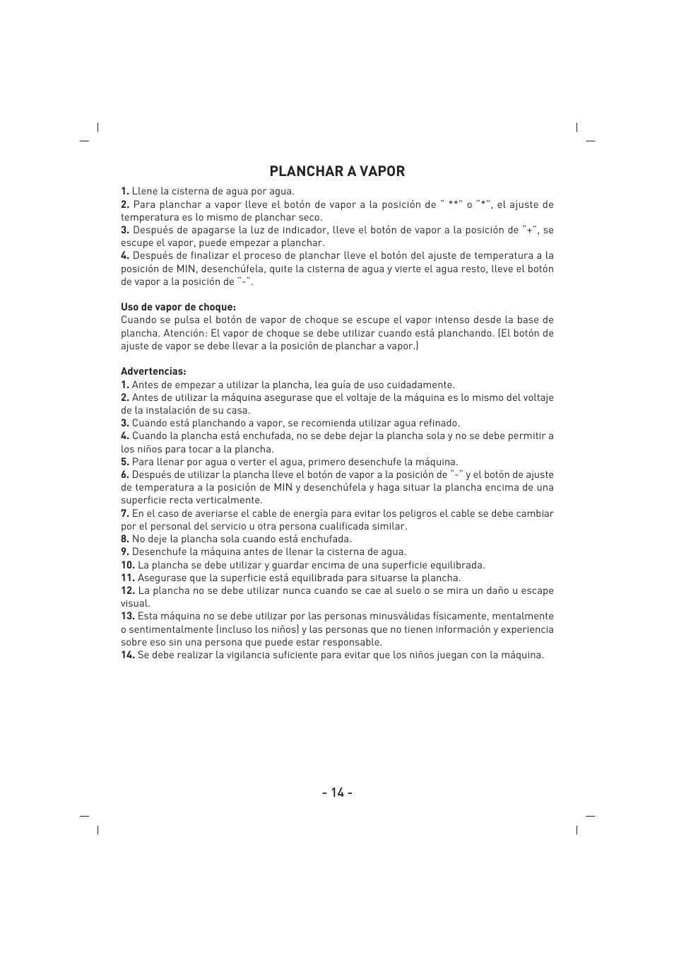 Planchar a vapor | SINBO SSI 2851 User Manual | Page 15 / 24