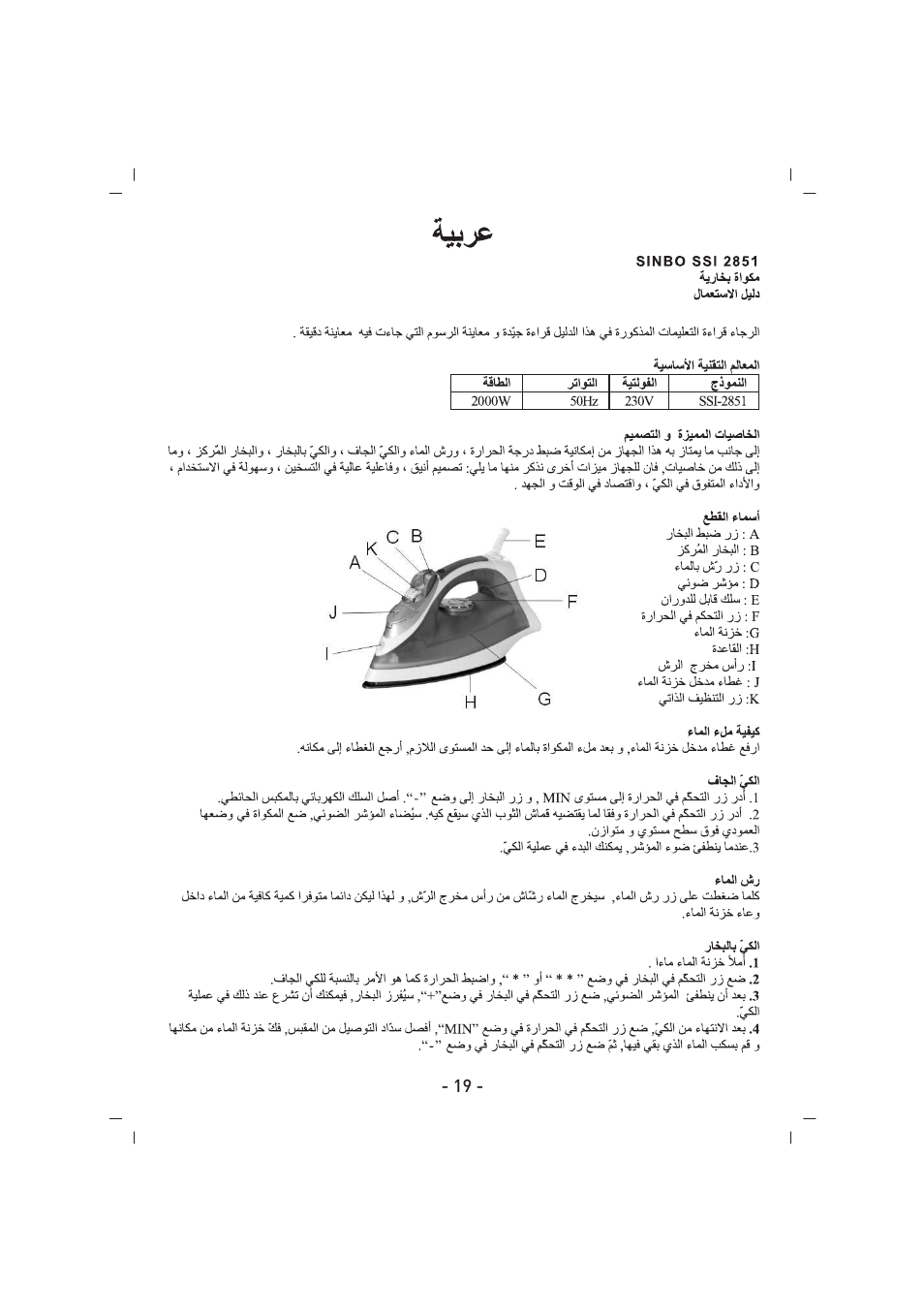 SINBO SSI 2851 User Manual | Page 20 / 24